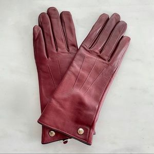 Winter size 7 burgundy cashmere lined leather gloves